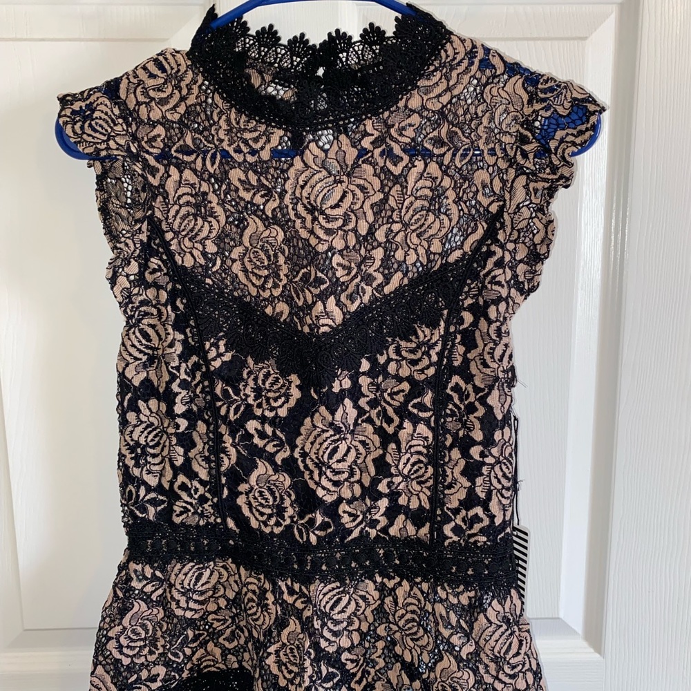 Haute Monde: NWT lace peplum blouse